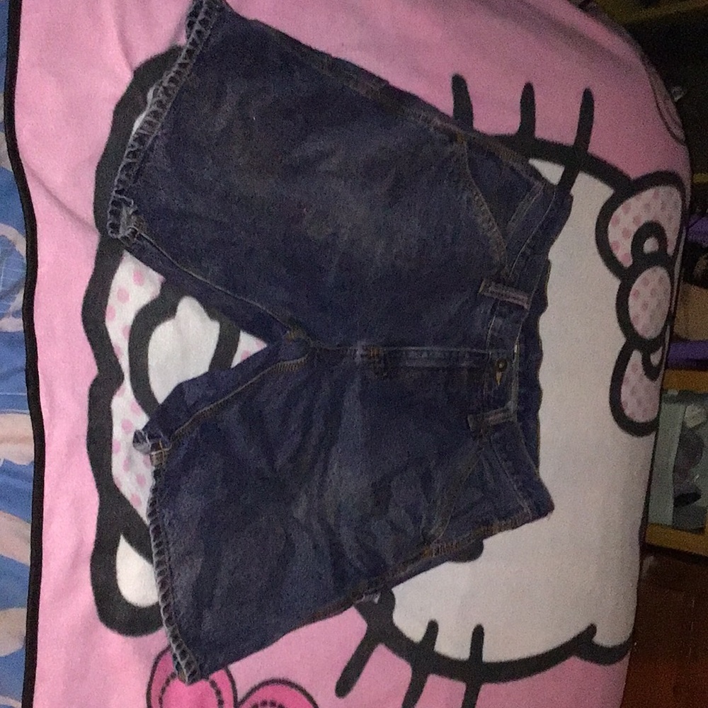 Cargo blue Jean knee high shorts